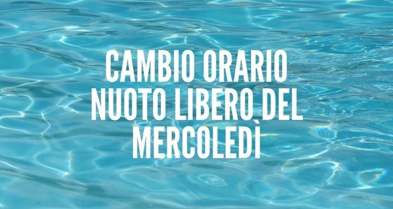 Orario nuoto libero del mercoledì